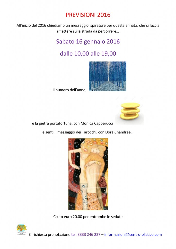 Locandina Monica Dora Previsioni 2016 16 gen
